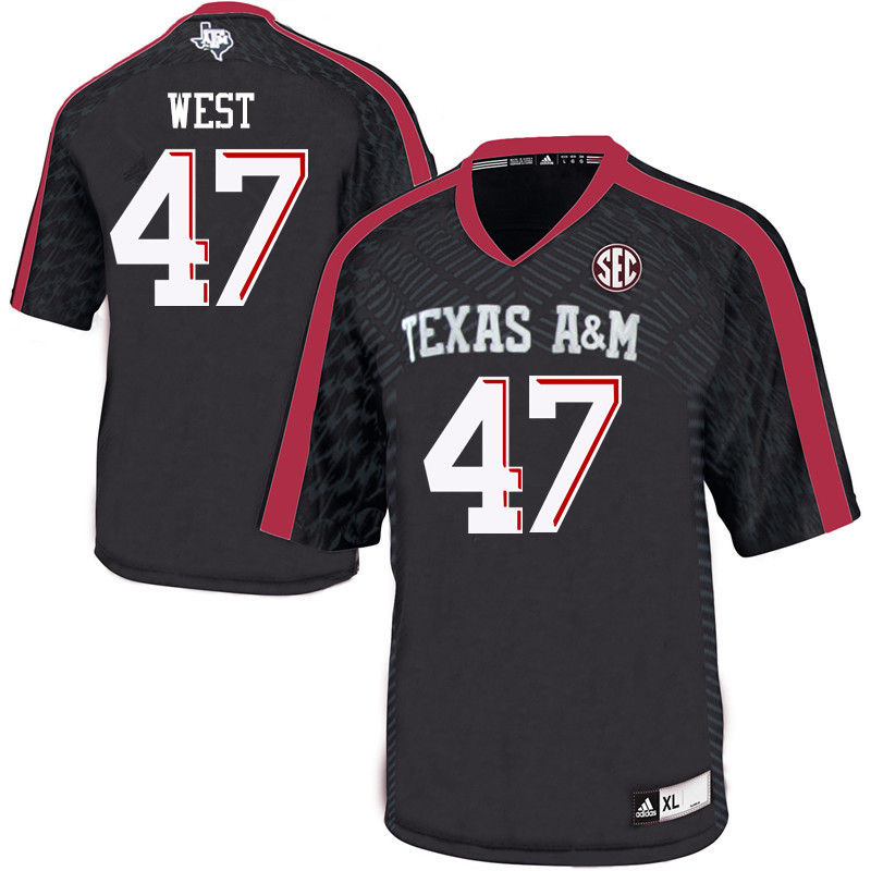 Men #47 Ethan West Texas A&M Aggies College Football Jerseys Sale-Black